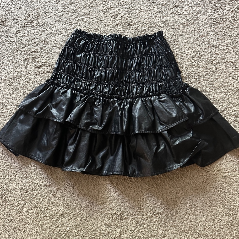 Glam Black Tiered Mini Skirt
